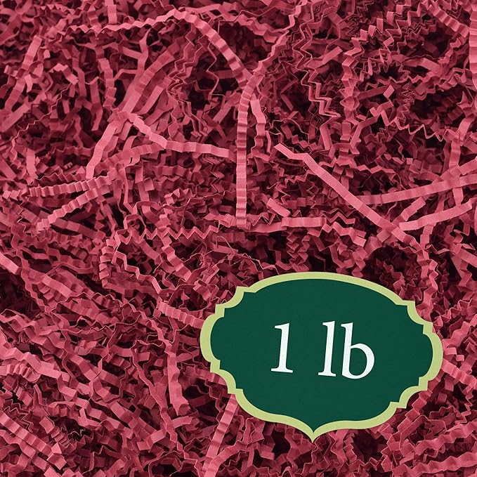 Arcadia Garden Products 1 lbs - Burgundy Crinkle Shredded Color Paper Filler Box Stuffing for Gift Wrapping & Crafts, Basket Filling, Confetti, Packaging & Shipping - RPC01BY