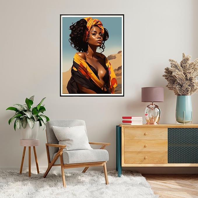 SKRYUIE Paint by Numbers Kits for Adults African Americans, Acrylic Africa Oil Paint by Numbers for Adults Beginner Canvas with Brushes Paintwork Art Crafts for Home Decor 16x20 inch u9
