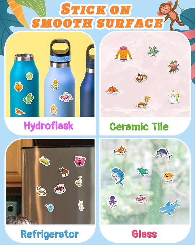 Benresive Reusable Sticker Book for Toddlers & Stickers for Kids, Toddler Travel Toys, Craft Activities, Boys & Girls Birthday Gifts