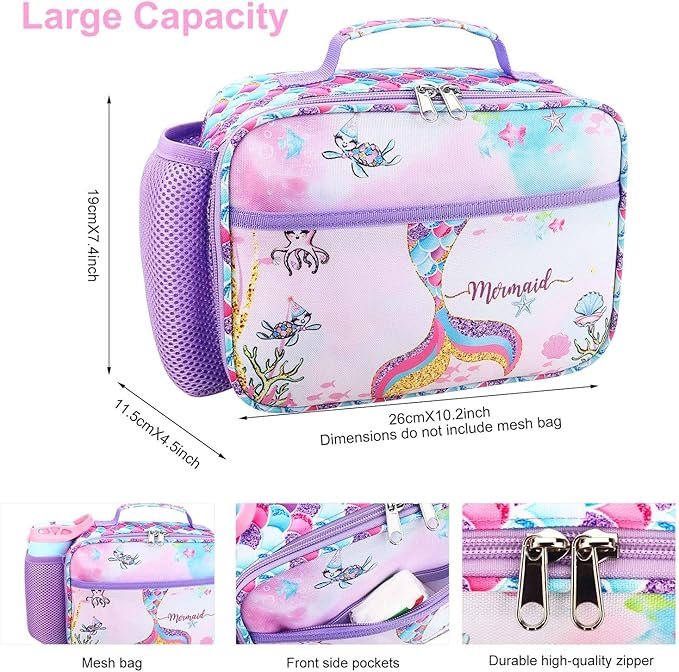 RHCPFOVR Kids Lunch Bag - Insulated Lunch Box for Boys Girls,Washable Lunch Bag and Reusable Toddler Leak-proof Lunchbox for School and Daycare