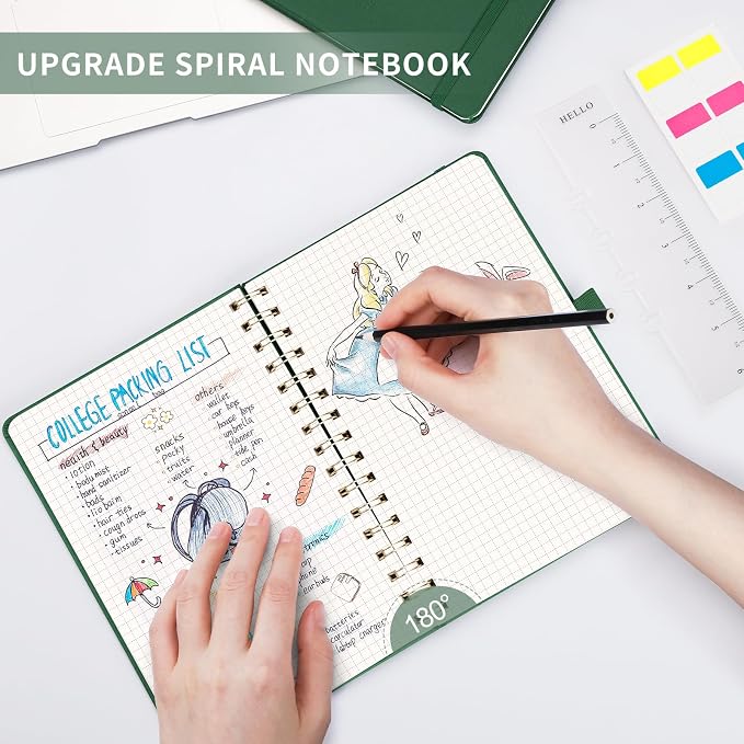 AHGXG Graph Paper Notebook, 140 Pages, A5 (5.7" x 8.3")