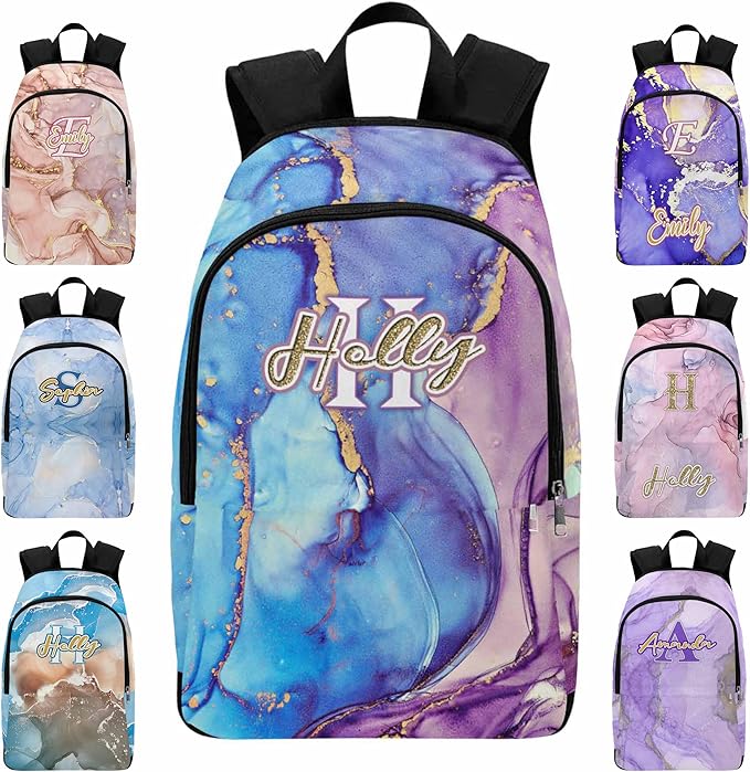 M YESCUSTOM Kids School Backpack for Boy Girls Personalized Teen Bookbag Elementary Kindergarten Custom Name School Bag Little Toddler Backpack Travel Laptop Backpack Casual Daypacks