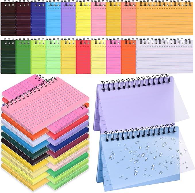 1000 PCS Colorful Spiral Index Cards 4x6 Inch Flash Cards with Ring Lined Note Card Book Flashcards, Colored Ruled Card Pad Index Note Books 4 x 6 Notecards for Studying School Supply College Office