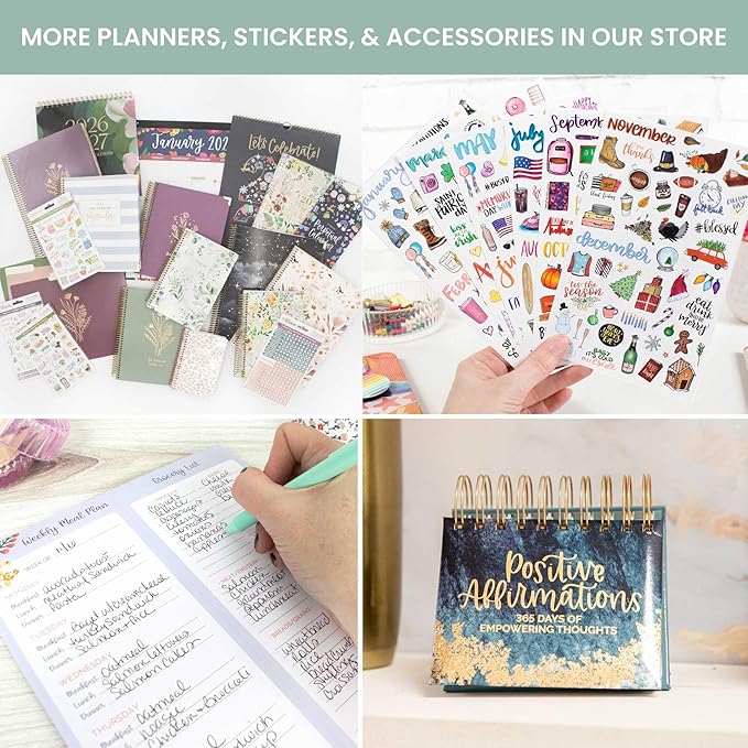 bloom daily planners HARDCOVER 2026 Planner for Women (January to December) - 8.5” x 11” Weekly & Monthly Dated Agenda Organizer Book with Stickers & Tabs - Purple Linen