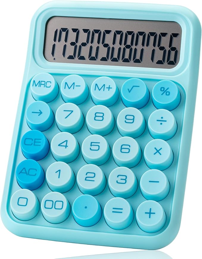 Mr. Pen- Mechanical Switch Calculator, 12 Digit Large LCD Display, Blue with Big Buttons, Mechanical Switch Calculator for Home, School, Office
