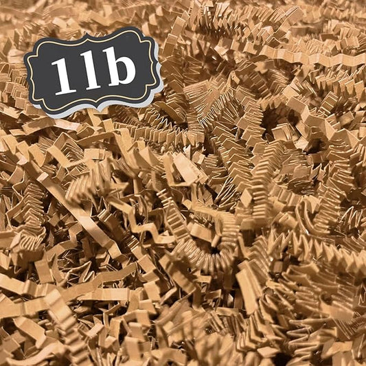 ZEBMOON 1 LB Brown Crinkle Cut Paper Shred Filler Great for Gift Wrapping, Basket Filling, Birthday, Wedding, Halloween, Thanksgiving, Christmas Day New Year Party Decorations Filling Supplies
