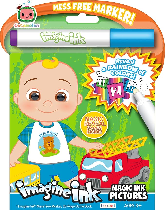 Bendon CoComelon 20 Page Imagine Ink Coloring Book with 1 Mess Free Marker
