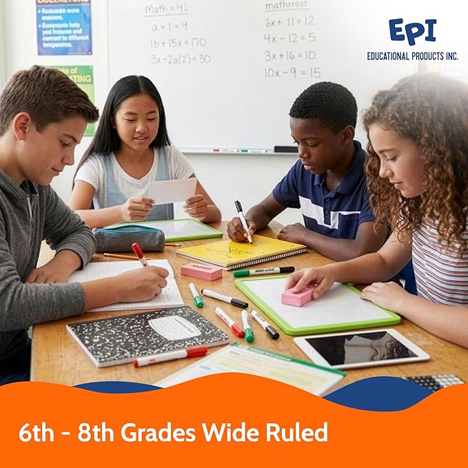 EPI Essentials Bulk School Supplies for Kids – 6th to 8th Grade School Supply Packs – Wide-Ruled Bundle with Classroom-Ready Standard List Essentials – 120 Boxes per Pallet