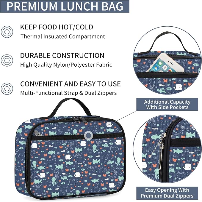 rickyh style Kids Insulated Lunch Box Thermal School Cooler hot Bag for Child
