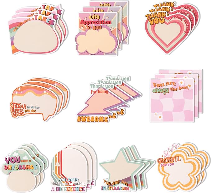 Xqumoi 30 Pack Empowering Sticky Notes - Motivational Educator Self Sticky Notepads Inspirational Memo Pads for Appreciation Gifts Office School Supplies Birthday Party Favors, Total 600 Sheets