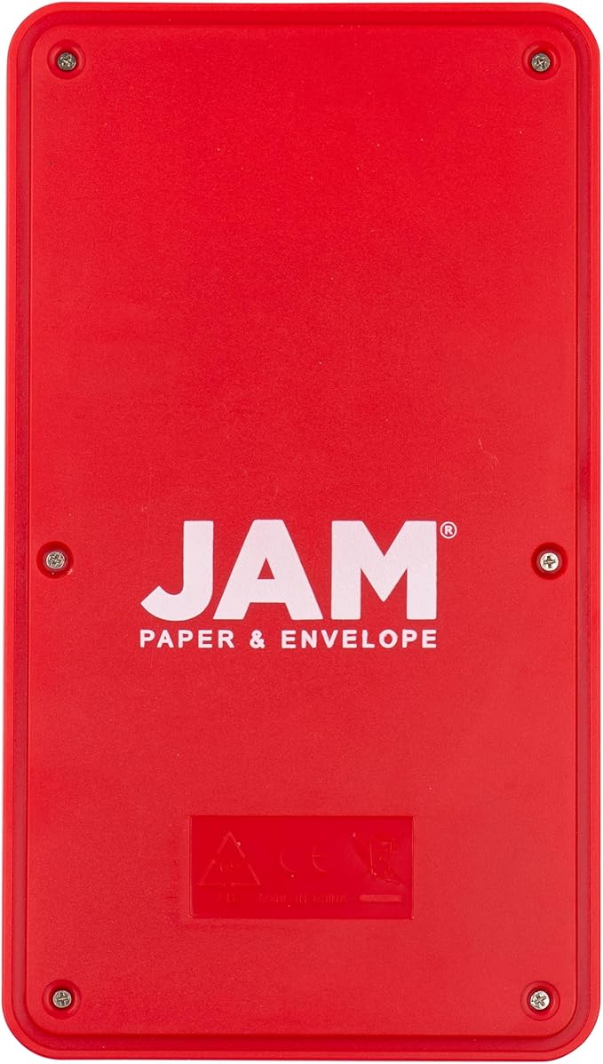JAM PAPER Desktop Calculator - 10 Digit LCD Display - 3 3/4 x 6 3/4 Inches - Red - Sold Individually