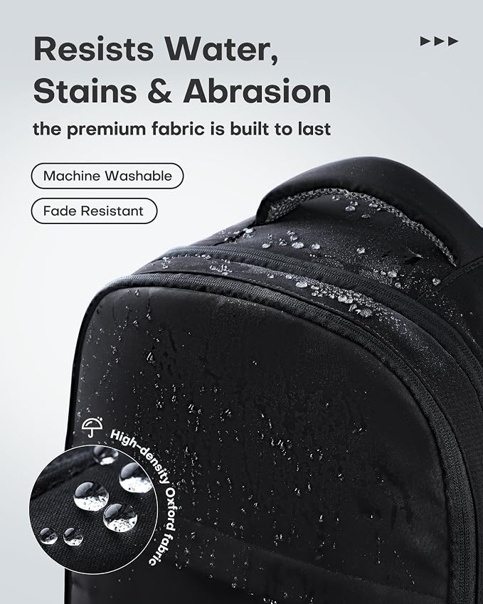 HOTOR Travel Backpack Flight Approved Bag Men Women, Large Black | TSA Carry on Luggage, 15.6inch Laptop, Casual Daypack Travel Essentials Nurse Bag for Work, Business, Weekender, College