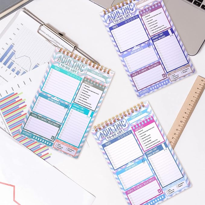 Glenmal 6 Pack to Do List Notepad Undated to Do List Notebook Daily Planner Notepad 180 Sheets for Adult Student Office School Home Supplies 7.8 x 5.2 Inch(Fresh,Fresh Color)