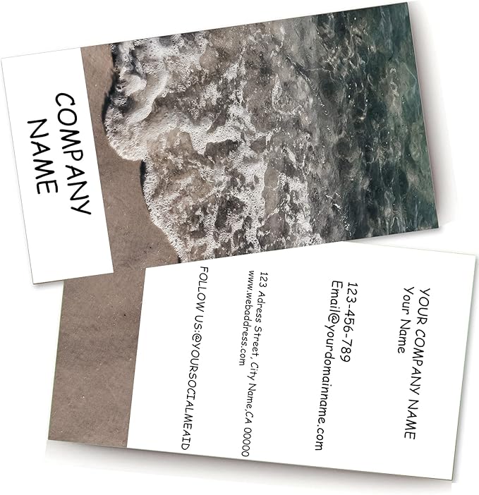 Customizable Printed Business Stock Cards -Single and Double-sided Color Printing - 3.5" x 2" - 100% Recycled Content (500/200 PCS) Premium Double-sided Print