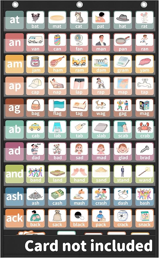 Yoink 10+2 Pockets Standard Pocket Chart, Clear 10 Pockets for Alphabet Learning with 2 Extra Storage Pocket, Chore Chart, Word Wall and Sentence Strips Chart for Classroom, Black (44.9" x 28.1")