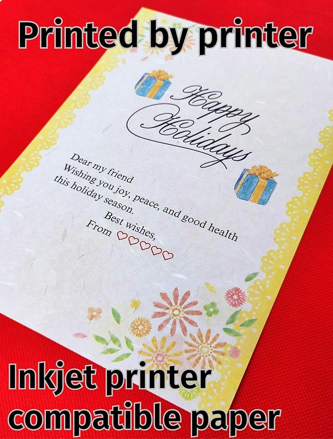Iyo Washi Stationery Paper Flower Print 15 Sheets x 3 Book Set (9.7 x 6.9 inch), Made in Japan, Japanese Paper, Printable, Inkjet Printer, for Letter Writing, Greeting Card
