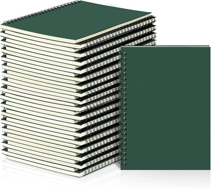 Yahenda 36 Pcs Spiral Notebooks, 1 Subject, Wide Ruled, Deep Green