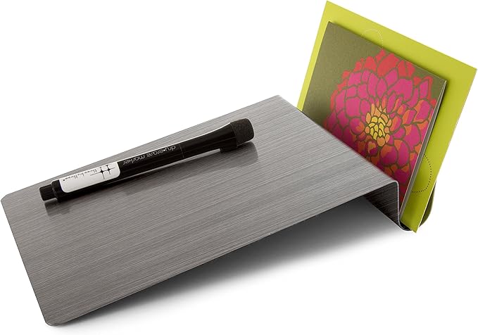 Three by Three Seattle 5.5 x 9 Inch to.do Dry Erase Board with Marker for Memos, Lists, and More in Office, Home, Classroom, and Event Spaces (Stainless Steel)