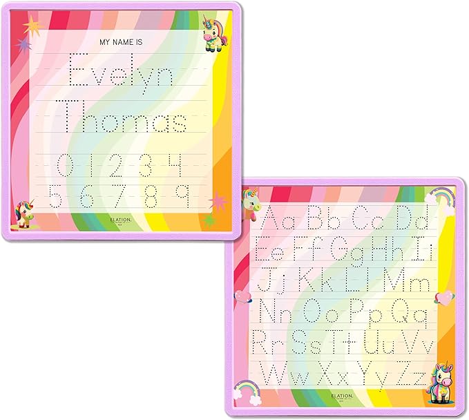 Kid's Name Tracing Board | Dry Erase Letter Tracing | Reusable Writing Practice Board | Personalized | Baby Unicorn Theme