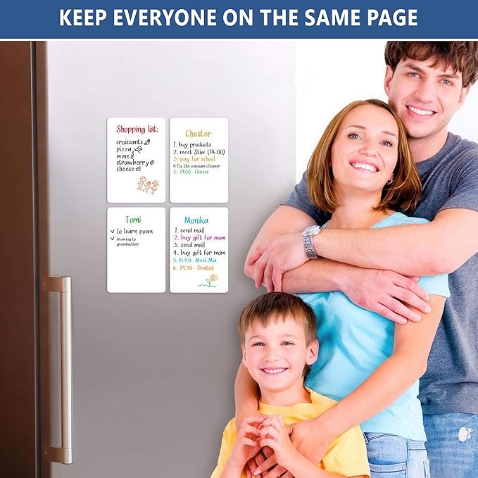 Small Magnetic Whiteboard for Fridge 5x7 in - Dry Erase Board for Refrigerator - Small Magnet List for Frig - Magnetics White Board Sheet - Fridge List Magnet - Mini Magnetic Grocery Shoping