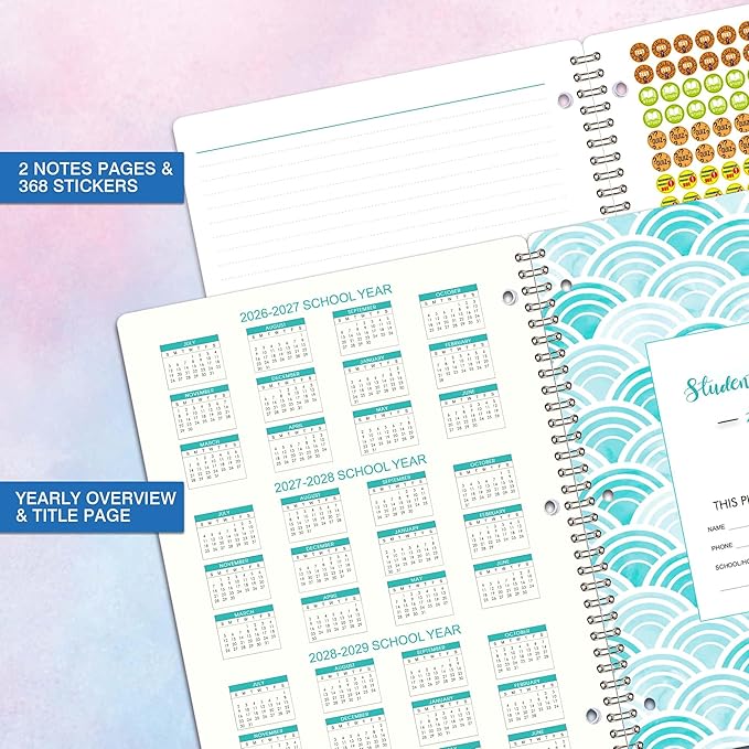 Student Planner 2026-2027 - School Planner 2026-2027, Weekly & Monthly Academic Plannerr, July 2026 - June 2027, 11'' x 8.5'', Student Planner for Middle/High School, Holidays, Tabs, Pocket, Stickers