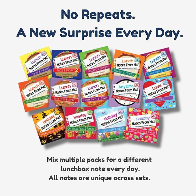 101 Tear-Off Lunch Box Notes for Kids, Wacky Facts & Laughs, Inspirational, Motivational, Thinking of You, Jokes for Kids, Back to School Essentials, Ages 8+