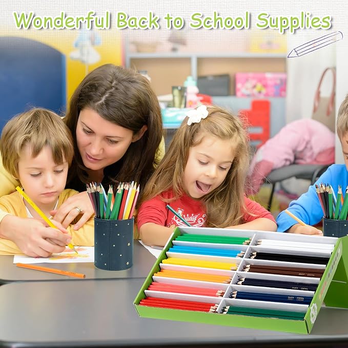 S & E TEACHER'S EDITION Colored Pencils 240Pcs,Coloring Pencils Set Drawing Pencils for Sketch, Woodcase Lead Pencils, Wooden Colored Pencils, Back to school