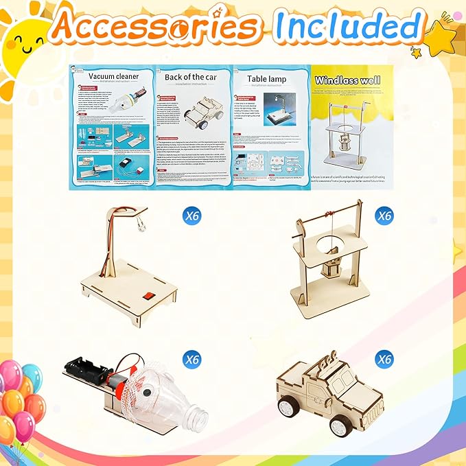 GIAKAN 24 Pcs Party Favors Toy for Kids, STEM Science Kits Toys, Boys Girls Crafts Gifts Toys for 6 7 8 Year Old, Kids Treasure Box Birthday Gift Ideas, Classroom Giveaways, Carnival Prizes Gift