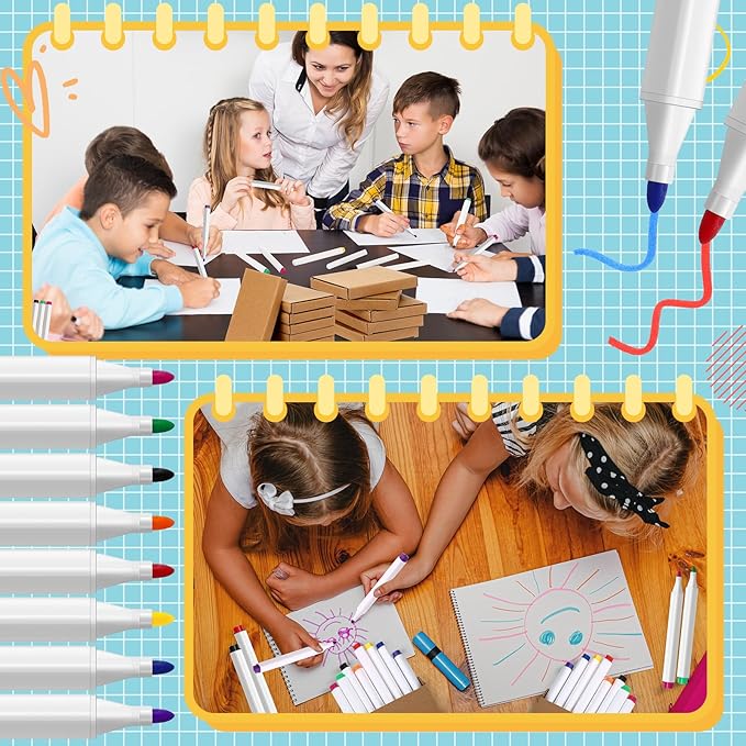 Feifeiya 30 Pack Washable Markers with Boxes 8 Colors Coloring Marker Bulk Classroom Markers Paint Pens Bulk Back to School Supplies for Teachers Party Favors Classrooms Donations Kindergarten