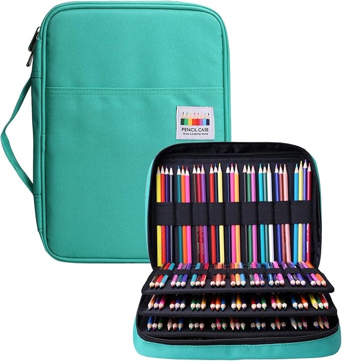 Coloring Pencil Case 220 Slots Pencils/Gel Pens Organizer Waterproof Travel Case Zipper Carrying Portable Pencil Markers Pen Holder Bag for Painter Writers