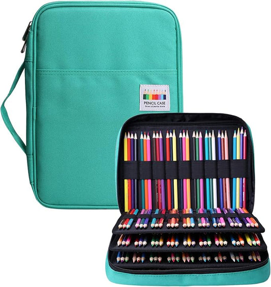 Coloring Pencil Case 220 Slots Pencils/Gel Pens Organizer Waterproof Travel Case Zipper Carrying Portable Pencil Markers Pen Holder Bag for Painter Writers