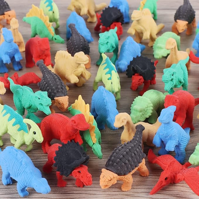 Cllayees 72 Pcs Animal Erasers for Kids, Dinosaur 3D Puzzle Eraser Bulk, Mini Dinosaur Toys, Desk Pets for Students, Classroom Prizes, Party Favors
