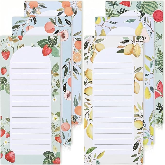 Beautiful Magnetic Notepads for Fridge - Set Of 6 Modern Note Pads with Lined Pages to Easily Write Notes & Make Grocery/Shopping Lists - Cute To Do List Pad w/ Strong Magnets for Your Refrigerator