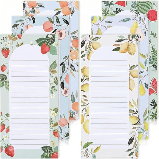 Beautiful Magnetic Notepads for Fridge - Set Of 6 Modern Note Pads with Lined Pages to Easily Write Notes & Make Grocery/Shopping Lists - Cute To Do List Pad w/ Strong Magnets for Your Refrigerator