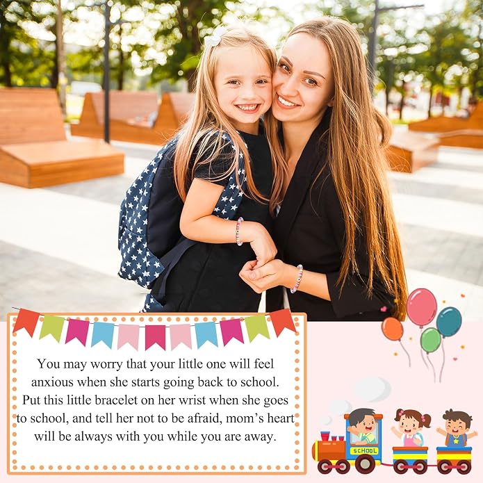 UPROMI First Day of Preschool/Kindergarten/1st Grade/2nd Grade/School Gift, Back to School Bracelet Mommy and Me Dad and Son