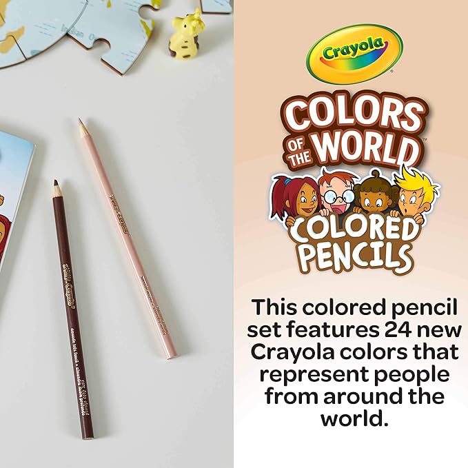 Crayola Colors of the World Bulk Colored Pencil Set - 6 Packs (24ct), Teacher Classroom Must Haves, Skin Tone Colored Pencils for Kids