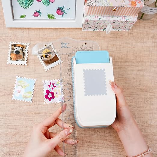 Large Stamp Punch, 2.5x2.1inch Extra Large Postage Stamps Punch, Stamps Maker, Stamp Cutter Hole Punch, Rectangle Stamp-Shaped Paper Punch for Crafting DIY Scrapbooking Journaling Paper Crafts