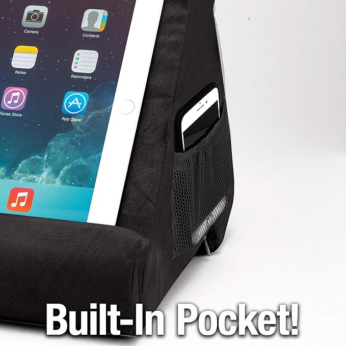 Ontel Pillow Pad Ultra Multi-Angle Soft Tablet Stand, Gray - Comfortable Angled Viewing for iPad, Tablets, Kindle, Smartphones, Books, Magazines, and More
