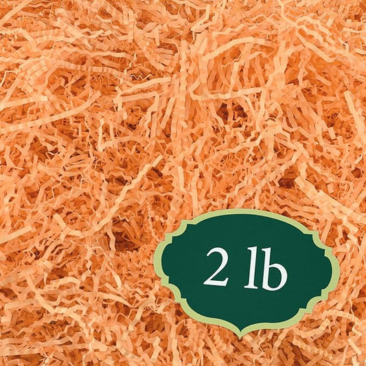Arcadia Garden Products 2 lbs - Peach Crinkle Shredded Color Paper Filler Box Stuffing for Gift Wrapping & Crafts, Basket Filling, Confetti, Packaging & Shipping - RPC02PE