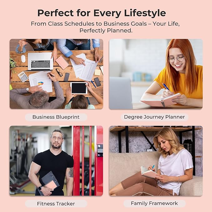 Planner 2026-2027 Daily Weekly and Monthly,6.5"x3.75",18 Months Spiral Bound Calendar Agenda with Self-adhesive Pen Holder,2026 Academic Plan with Vegan Leather Soft Cover,Pink