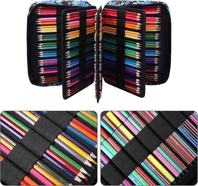 Coloring Pencil Case 220 Slots Pencils/Gel Pens Organizer Waterproof Travel Case Zipper Carrying Portable Pencil Markers Pen Holder Bag for Painter Writers