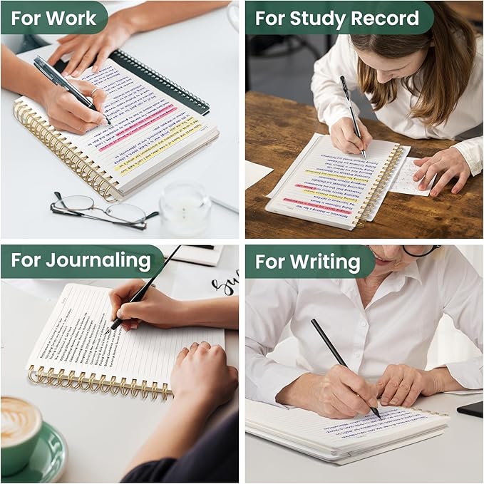 Taja Lined Spiral Notebook Journal for Work, 300 Pages Thick B5 (7.1"x10") College Ruled Journal for Women & Writing, Hardcover Notebook for Note Taking, Perfect for Office Home School, Butterfly