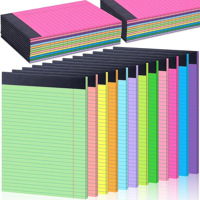 Oleitodh 36 Pack 8.5 x 11 Legal Pads Colored Note Pads Wide Ruled Lined Paper 8 1/2 x 11 with Micro-Perforated Writing Notebook 30 Sheets per Pad, Notepad for School, Office & Home Supplies