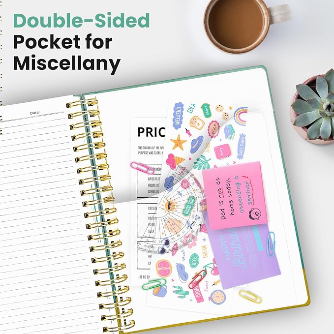 Taja Large Spiral Notebooks for Work 5 Subject with Removable Dividers