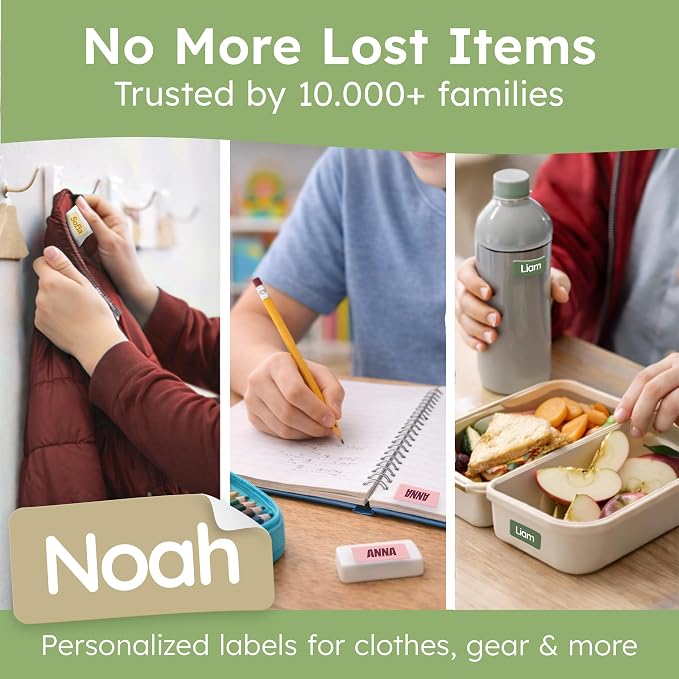 Personalized Universal Name Labels for Kids & Adults - Earth [140pcs] - Waterproof Name Stickers for School, Daycare & Clothes - Item & Supplies Name Stickers - Custom Stick On Labels