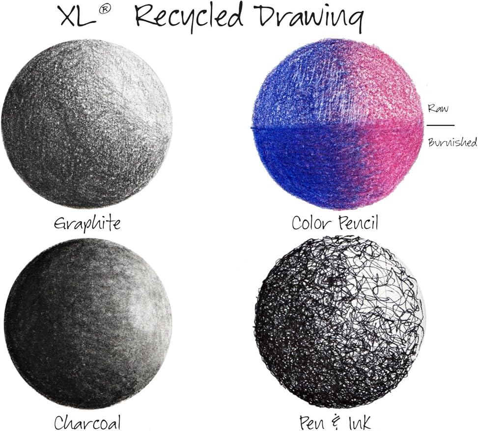 Canson XL Series Recycled Drawing Paper Pad, Top Wire Bound, 70 Pound, 9 x 12 Inch, 60 Sheets (Pack of 4)