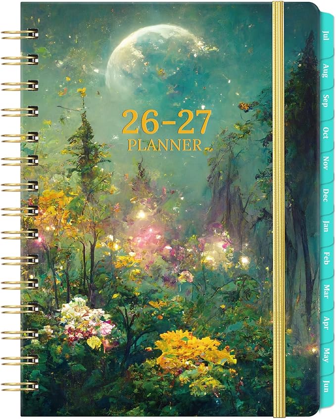 Planner 2026-2027 - Academic Planner 2026-2027, July 2026 - June 2027, 6.3" x 8.4", Weekly and Monthly with Tabs, 26-27 Calendar Planner, Hardcover Planning Agenda Book for Office School, Inner Pocket, Thick Paper
