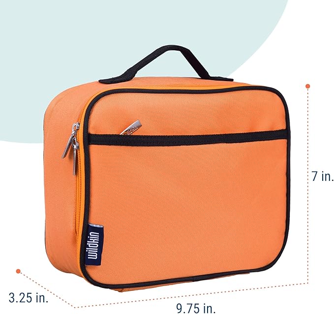 Wildkin Kids Insulated Lunch Box, Keeps Food Hot or Cold, BPA-Free with Mesh Pockets & Easy-Clean Lining – Ideal for School, Travel & Daycare – Bengal Orange