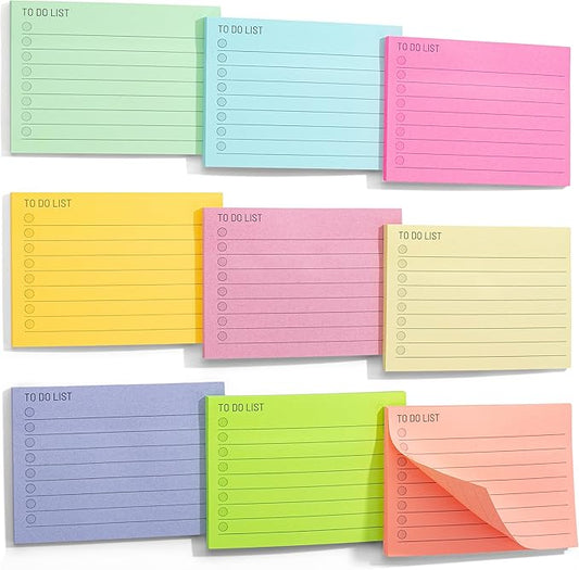 Mr. Pen- to Do List Sticky Notes, 3"x4", 9 Pads, 360 Sheets, Lined Checklist Sticky Pads with Smooth Writing, Easy Peel-Off, Thick Paper for Planning, Office, School & Daily Tasks
