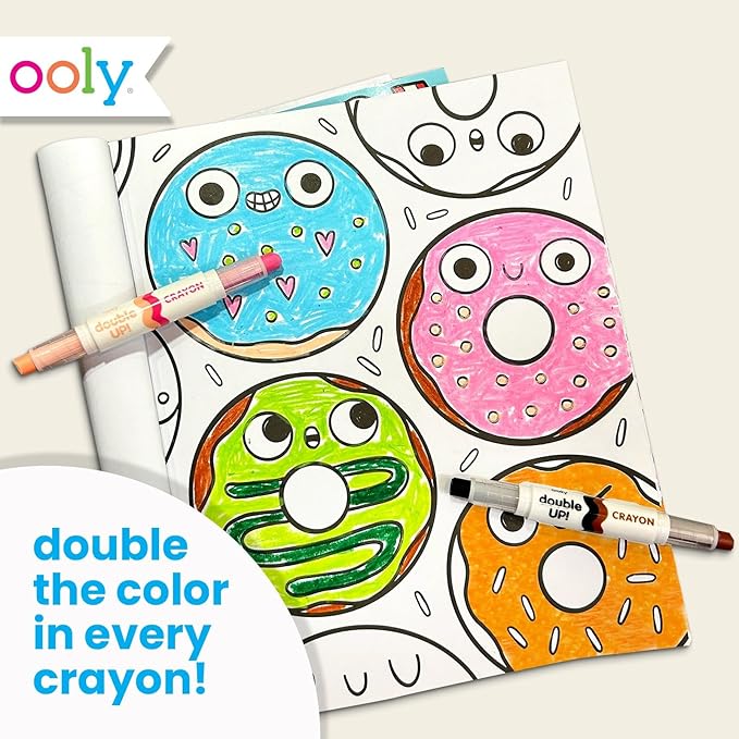 Ooly Double Up Double-Ended Crayons - Set of 6 Twist Up Crayons, 12 Colors, Non-Toxic and Water Soluble, Ages 3+